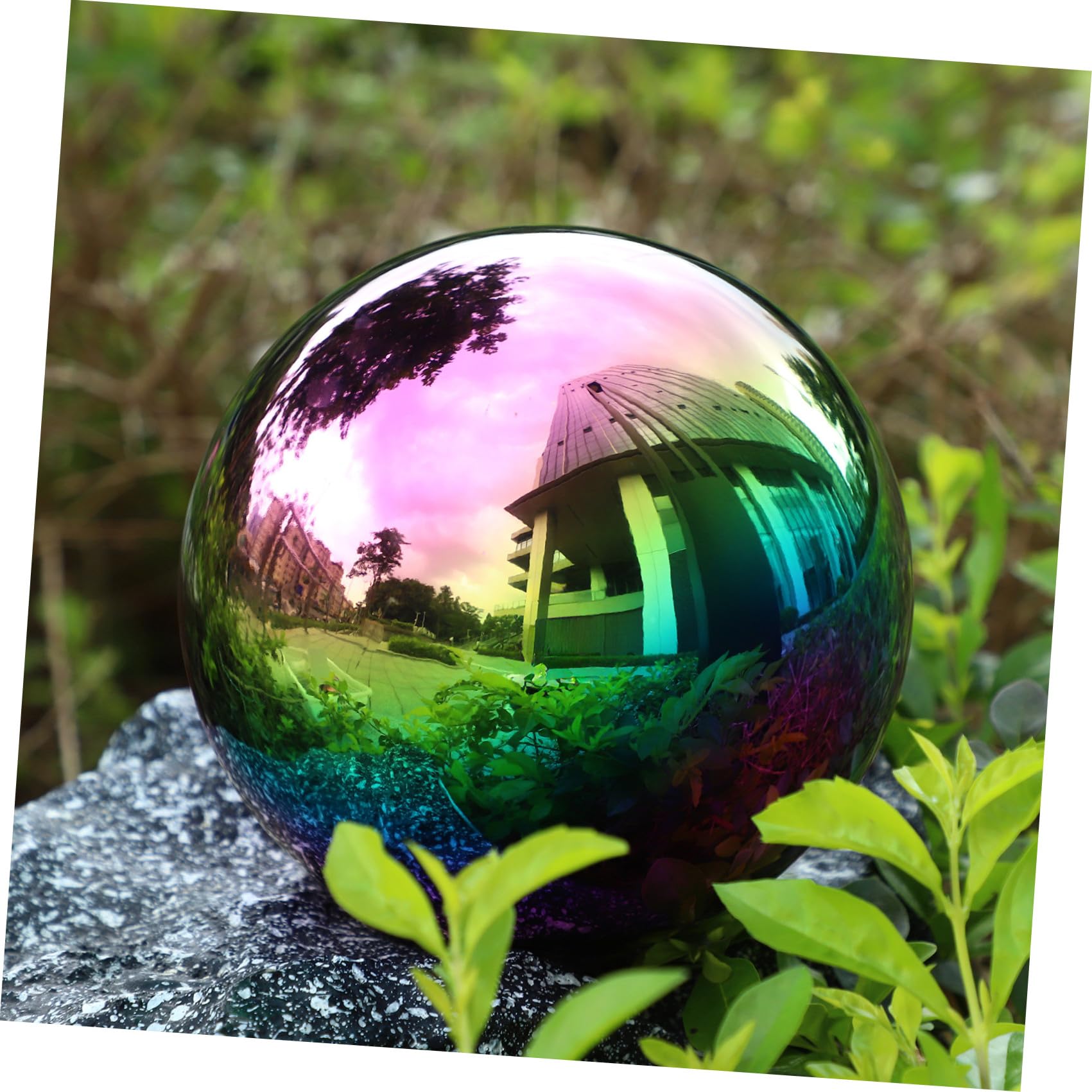 BESTonZON Lot de 6 Boules de Jardin en Acier Inoxydable Poli Miroir - Boules Creuses en métal - Boules de Bassin - Réfléchissantes en Acier Inoxydable - pour l'extérieur, Jardin, étang, Piscine