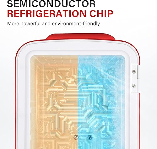 Miniatura 3 de YSSOA Mini refrigerador portátil de 4 litros6 latas, refrigeradores compactos, 100% sin freón, para alimentos, bebidas, cuidado de la piel, rojo