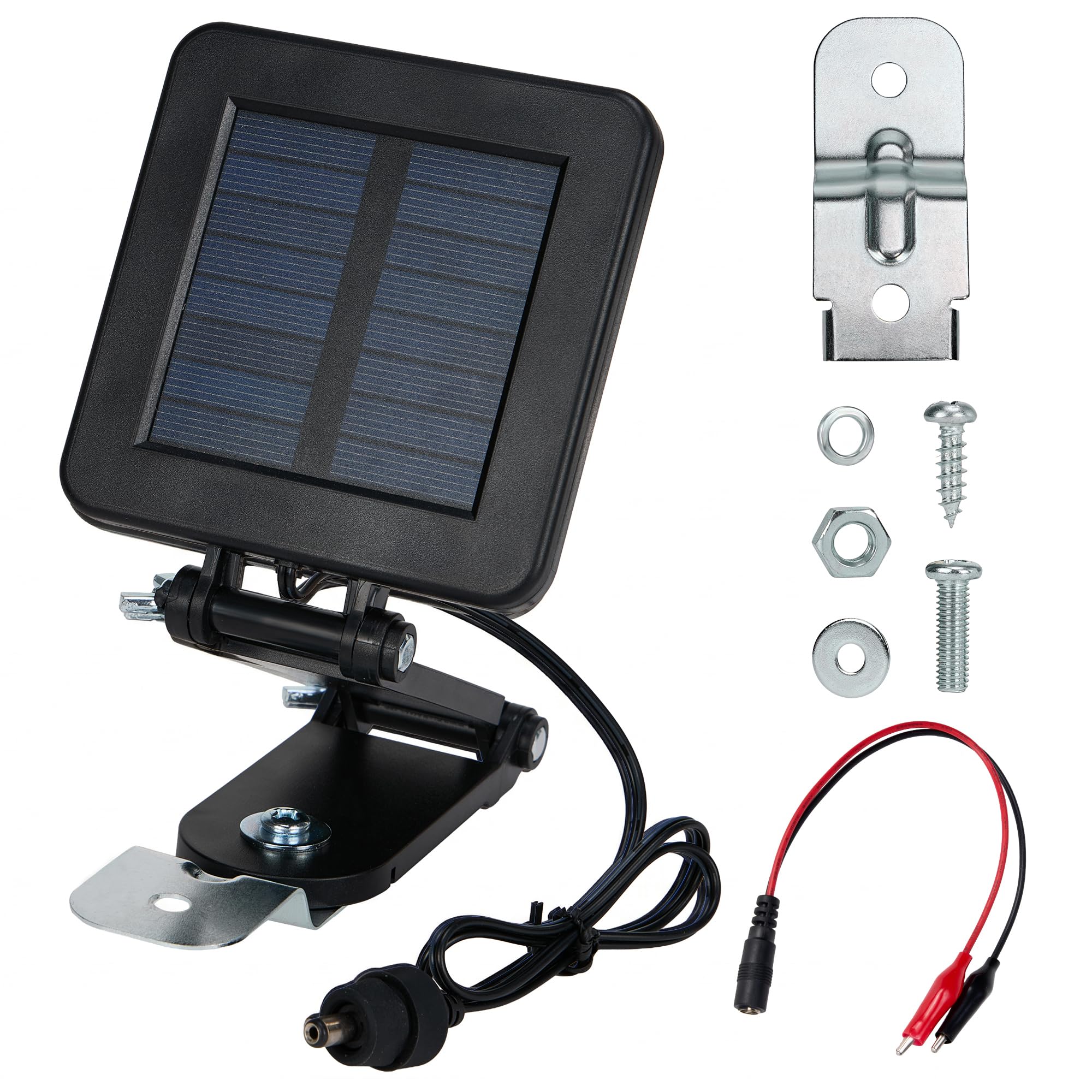 Solar Panel for Deer Feeder,6V Solar Panel Waterproof Small Solar Battery Charger Maintainer with an Adjustable Bracket and Alligator Clip-image-34