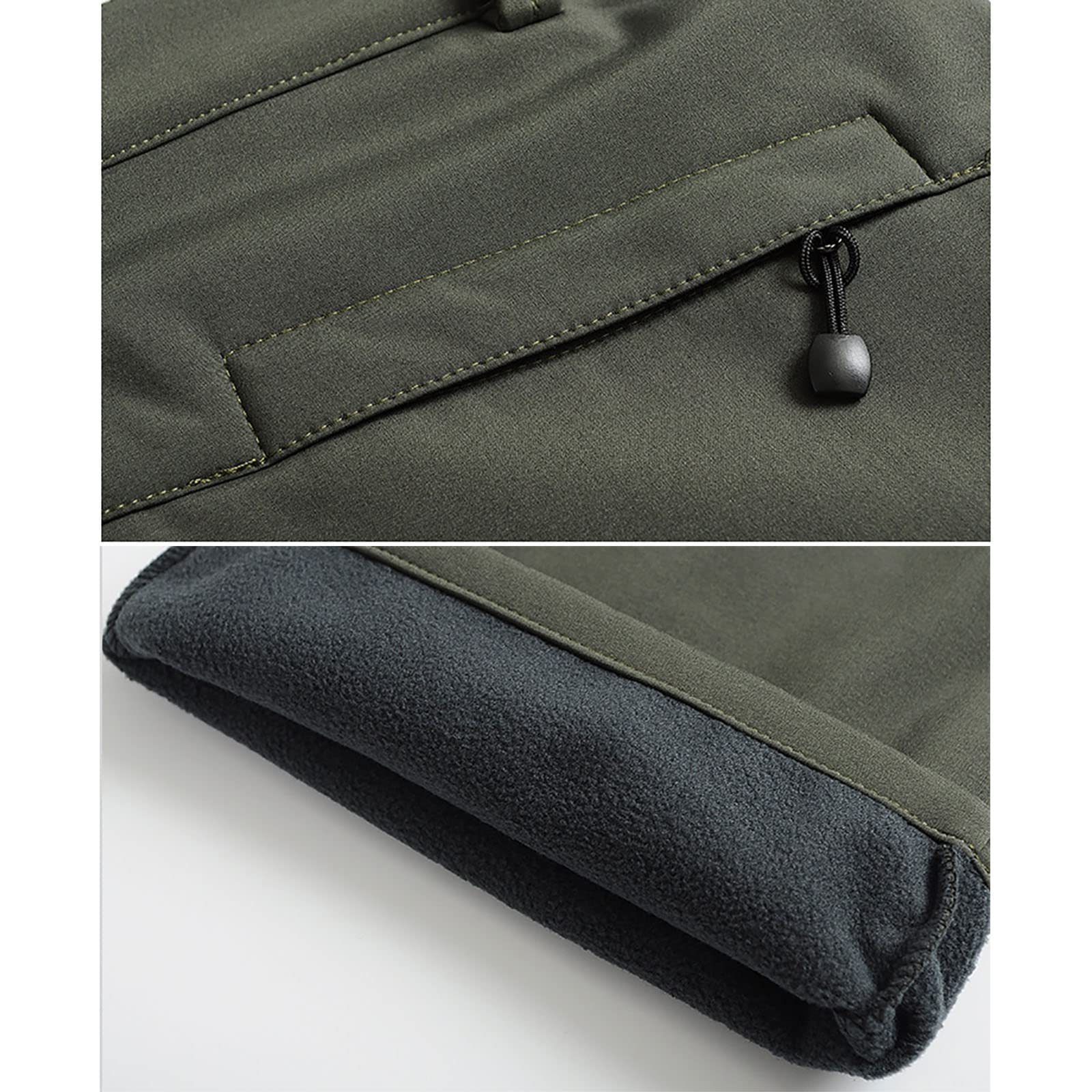 Uomo Pantaloni Trekking Invernali Impermeabile Hiking Sci Escursionismo Caldo Softshell Outdoor(Size:S,Color:Verde)