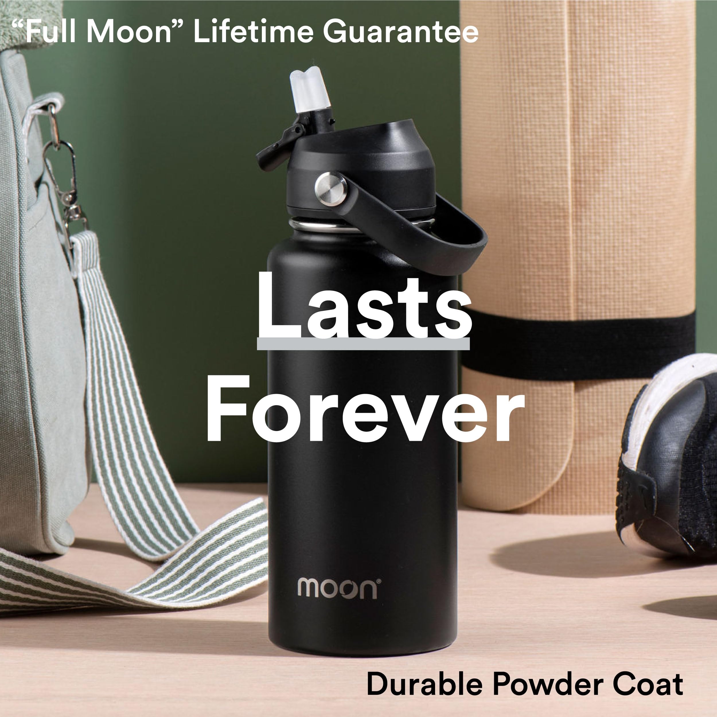 Moon Bottles, Insulated Water Bottle with Straw, Stainless Steel Sports Drink Bottle, Thermal Flask, 24hr Cold, 12hr Hot - Image 4