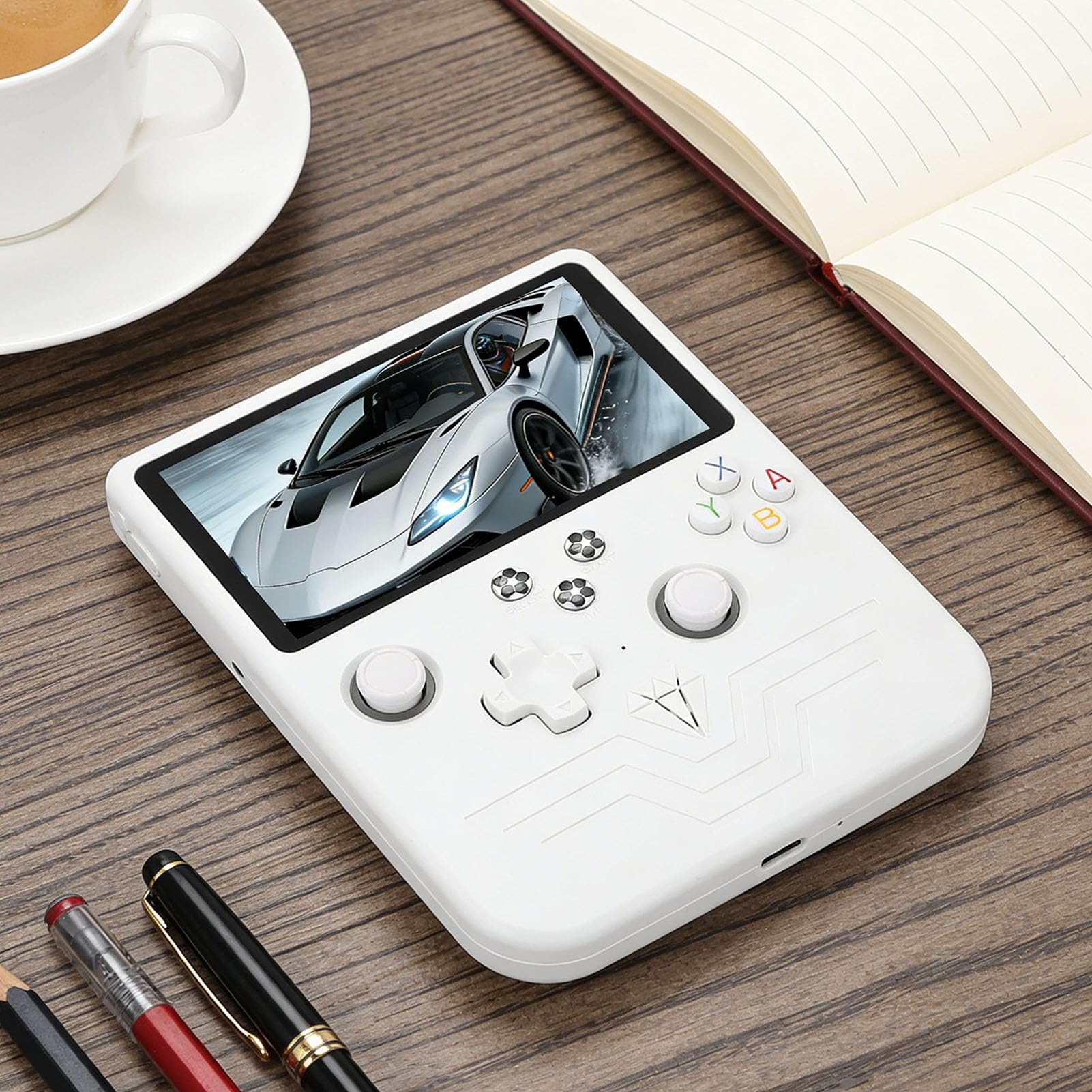 Generic Console di Gioco Portatile retrò Schermo Open Source da 6 Pollici con Batteria a Lunga Durata per Titoli retrò 3D 1 X Console di Gioco (WHITE)