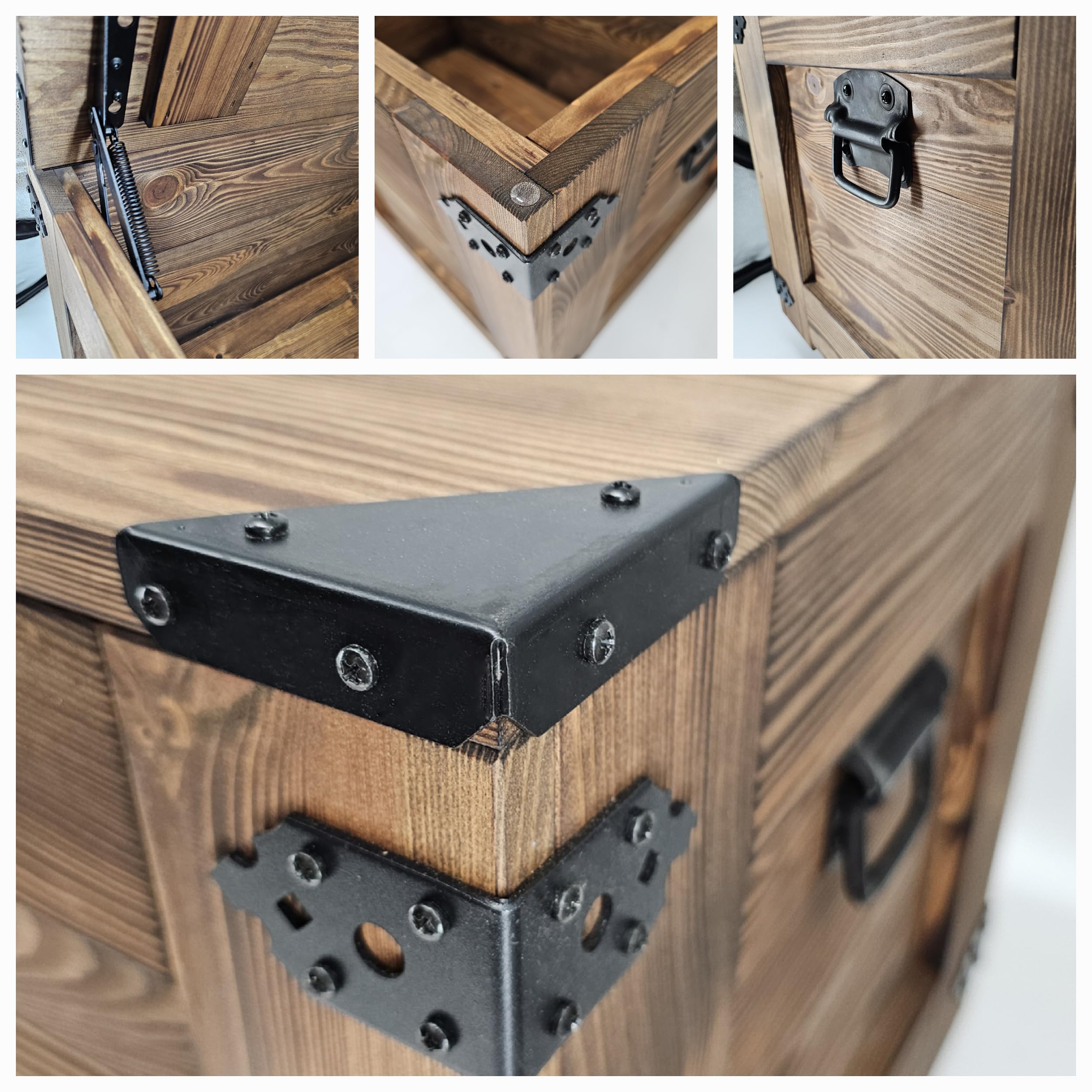 CREATIVE COOPER holzbox, schatztruhe, aufbewahrungsbox, Tisch, rustikal truhentisch, couchtisch, 77x49x45 cm, Handarbeit holztruhe, Eco Holzöl Wenge