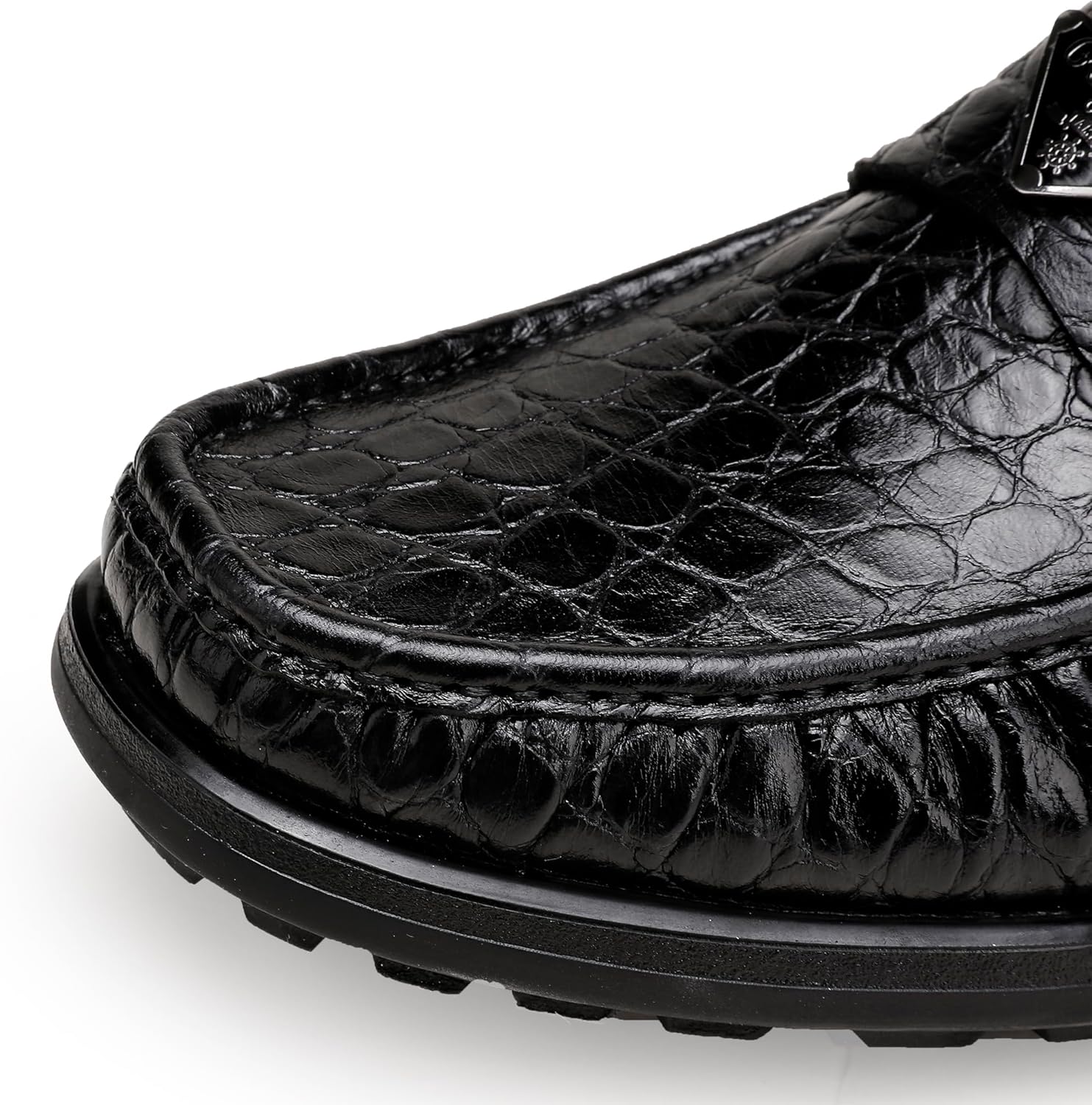 Luxury Leather Dress Shoes for Mens, Fashion Crocodile Printed Thick Sole Slip on Loafer Shoes for Gentleman, Business - Image 2