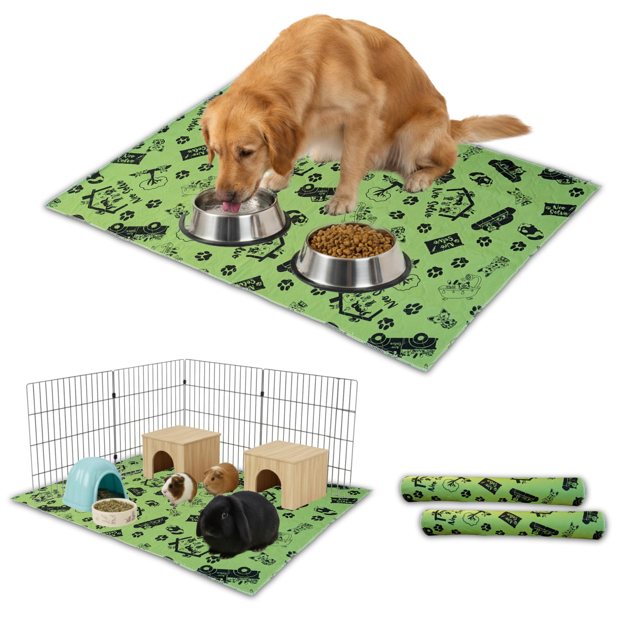 NEO SOLVO Set of 2 Washable Reusable Non-Slip Training Pee Pads