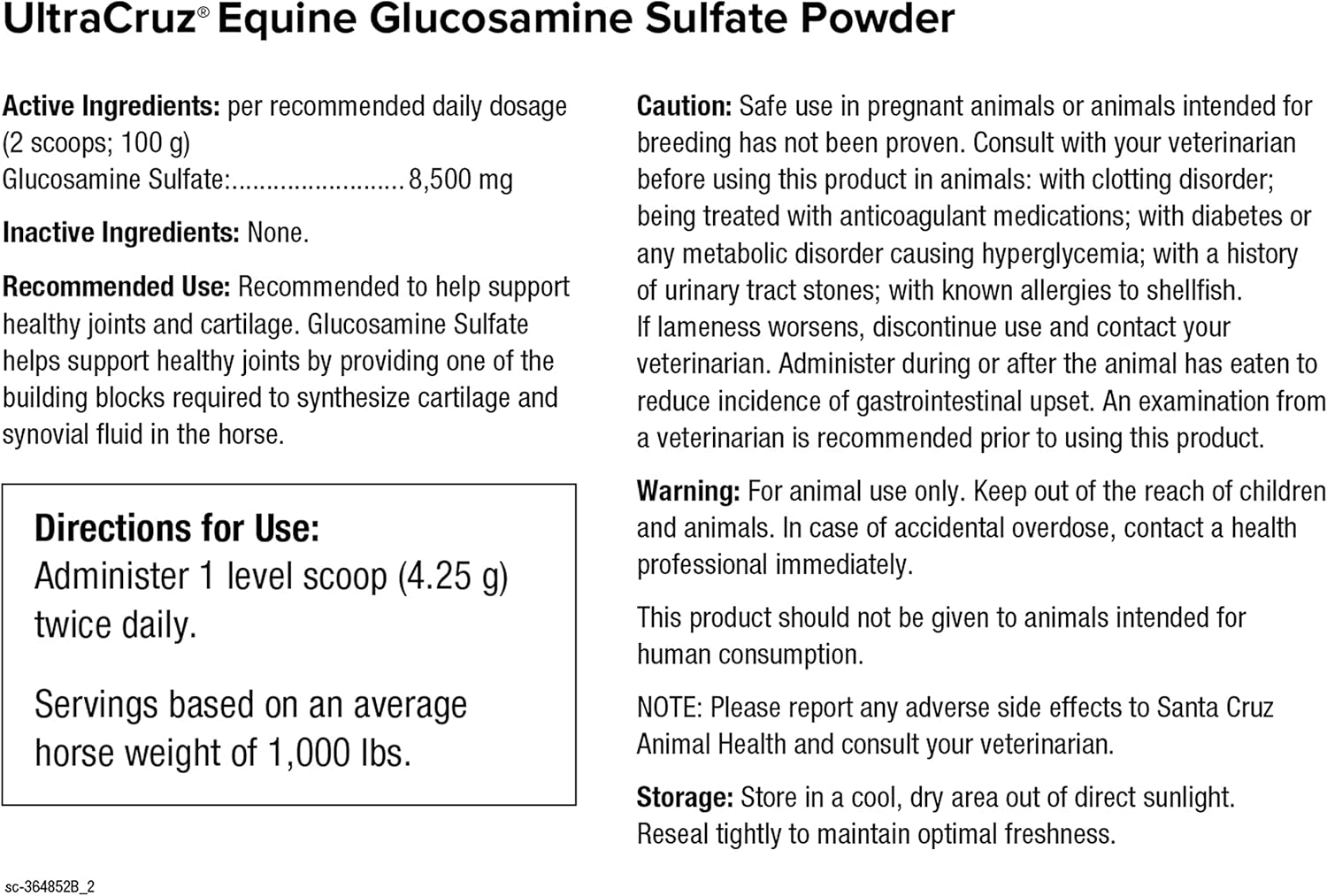 Buy UltraCruz Equine MSM, Glucosamine Sulfate and Chondroitin Sulfate Horse Joint Supplement