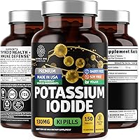Vista 1 de Tabletas de yoduro de potasio premium, píldoras naturales de KI para apoyar la inmunidad, 130 mg por porción, 150