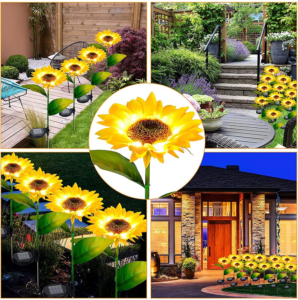Luces Solares De Girasol Para Exteriores, Luces LED De Energía Solar, Impermeables, Decoración Para Jardín, Patio, Paisaje, Camino, Exterior