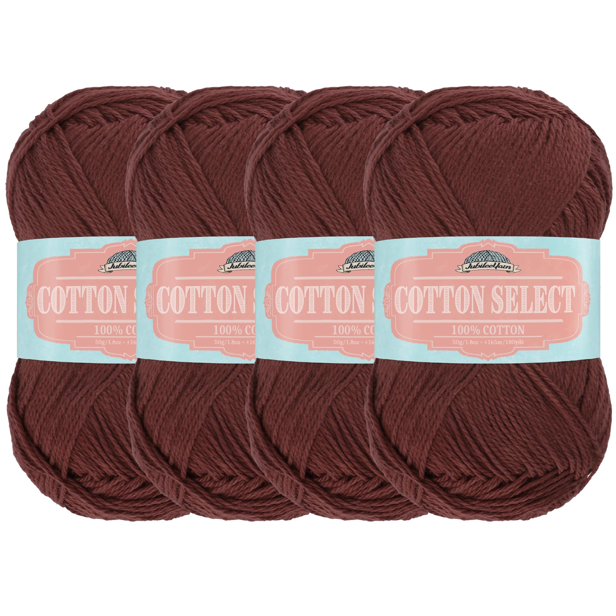 Hilo de algodón morado BambooMN Plum Raisin en pack de 4 madejas para tejer