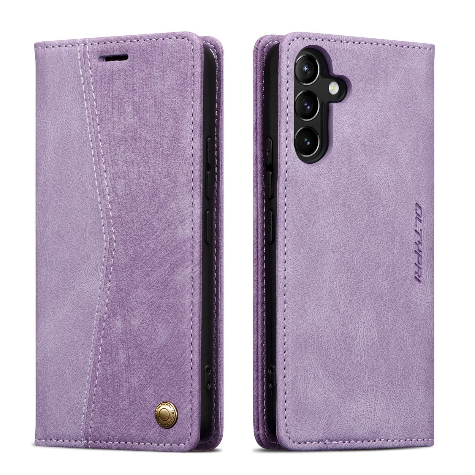 QLTYPRI Case for Samsung Galaxy S24 FE, Vintage PU Leather Wallet Case Card Slot Kickstand Magnetic Closure Shockproof Flip Folio Case Cover for