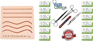 Suture Practice Kit for Suturing Training: Includes Silicone Suture Pad with Wounds and Suture Tool Kit (Education Use Only)