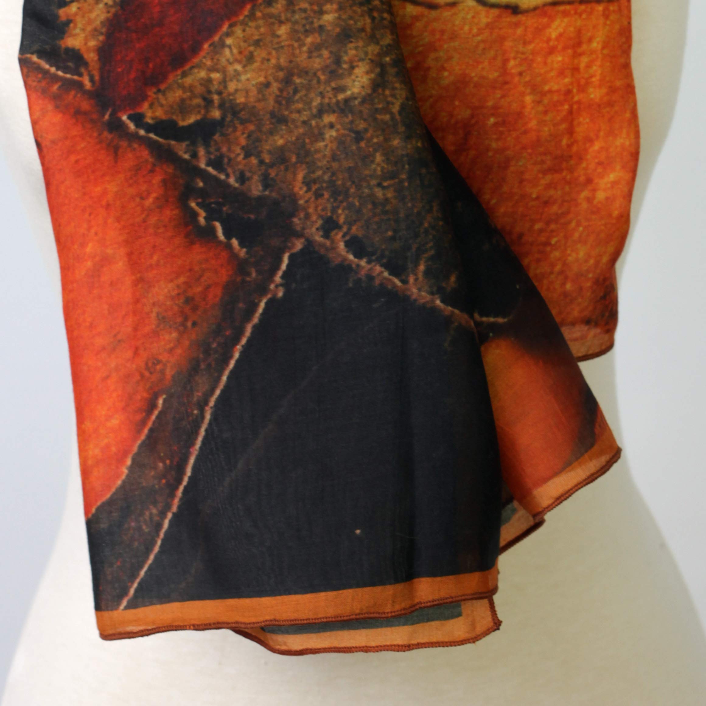 Mehrfarbiger Schal mit Picasso-Print, Übergroßer Originalkunst-Schal, Kimono-Wickelschal aus Seide