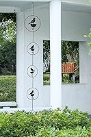 Vista 6 de Cadena de lluvia de pájaros de metal de 8.5 pies para canaletas, color negro