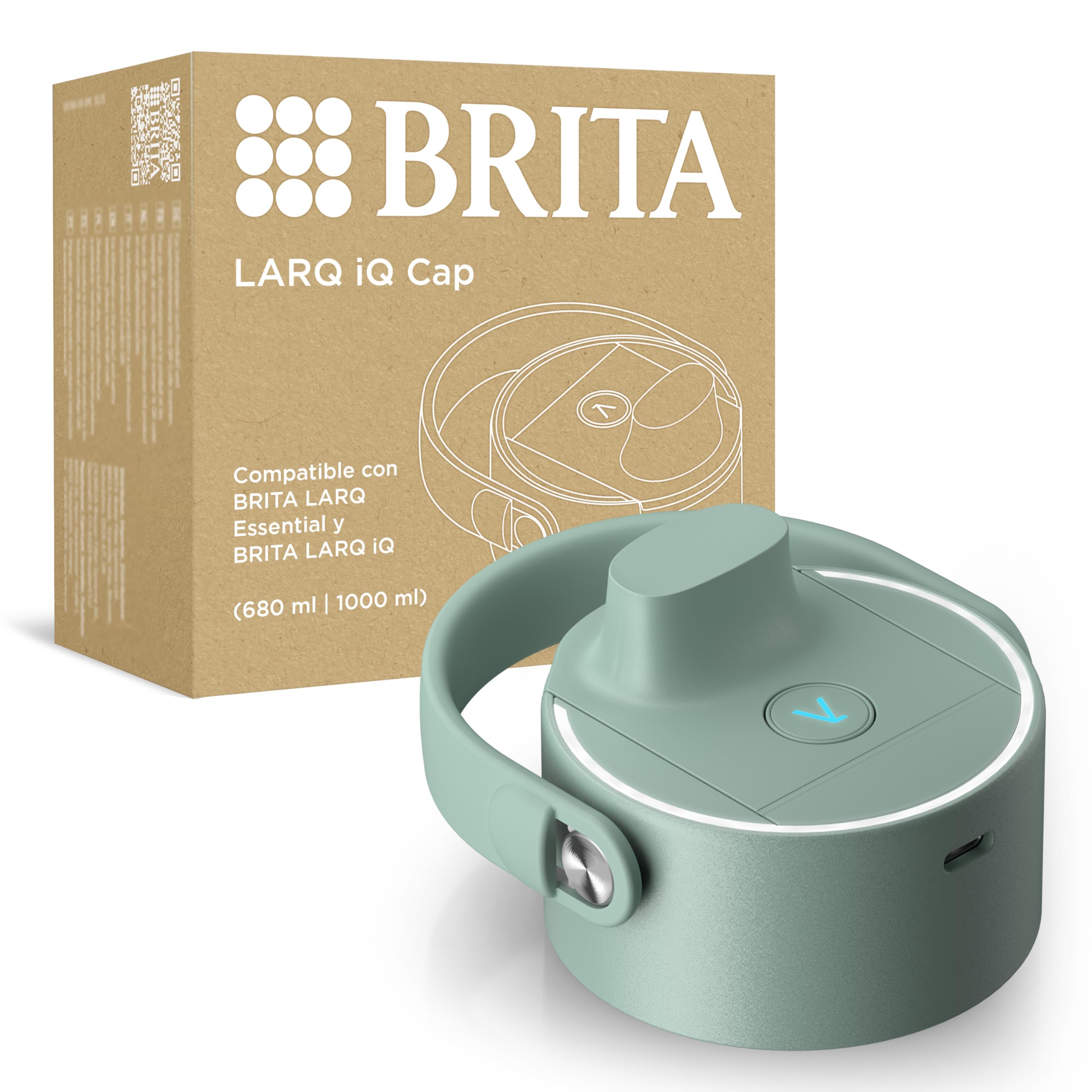 BRITA LARQ iQ Cabezal inteligente Tapa digital para las botellas de agua BRITA LARQ Essential, que incluye un seguimiento de la hidratación en la aplicación de BRITA