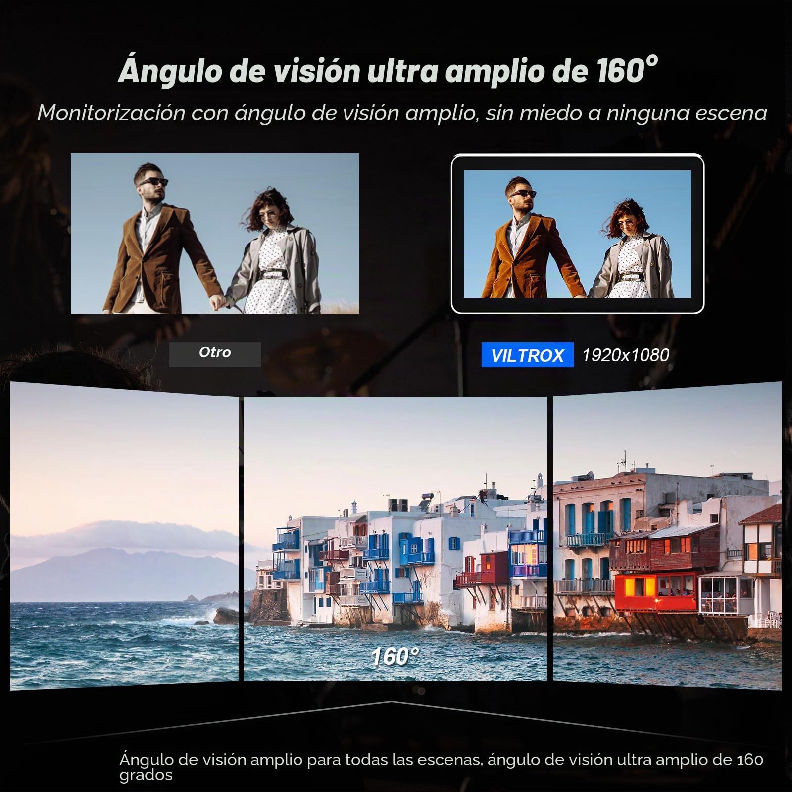 VILTROX DC-V1 DCV1 Monitor de Campo Cámara Touchscreen 5,5 Pulgadas 4K HDMI External Camera Monitor con Batería Full HD 1920x1080 IPS 3D LUT con Parasol para Sony Canon Nikon DSLR（DC-550 Lite Upgrade）