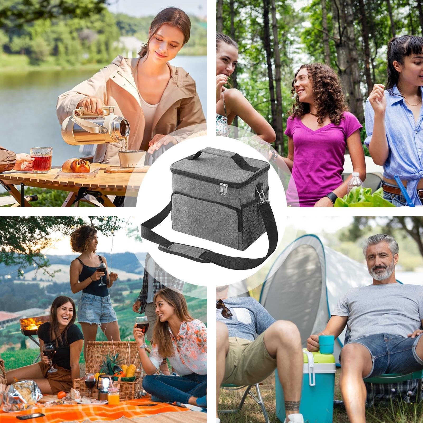 Torba Na Lunch Wielorazowe Izolowane Torby Na Lunch | Przenośny Miękki Pojemnik Termiczny Do Pracy Szkoły Plaży pikniku Dla Dzieci Chłopców Mężczyzn Kobiet Dorosłych