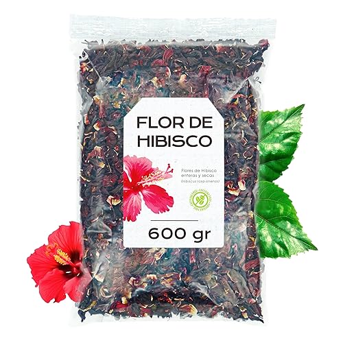 Flor de Jamaica 600g - Flor de Jamaica para Infusion - Hibisco - Te de Hibisco - Hibiscus - Hibisco Infusion - Flores de Hibisco Secas - Hibisco a Granel (600 gr) - 600 gr