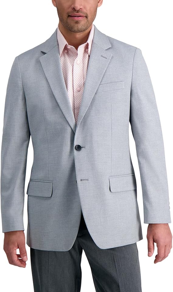 Haggar Men's Tailored Fit Mini Dobby Sport Coat Blazer