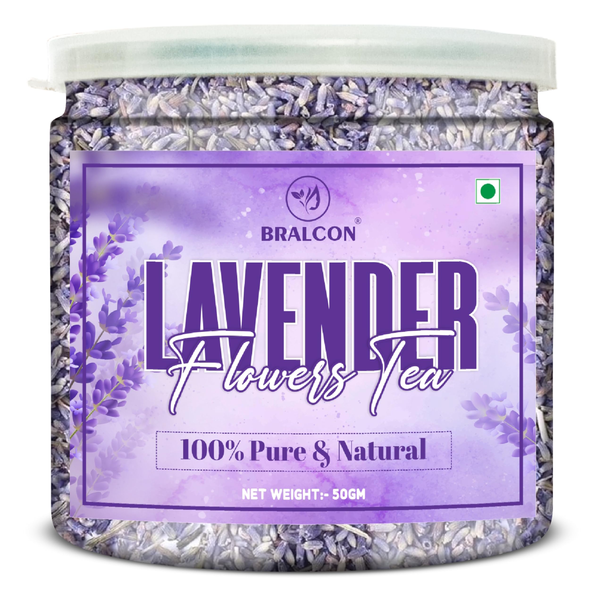 BRALCON Premium Lavender Flower Herbal Tea - 50gm | 100% Natural, Caffeine-Free, Floral Aroma | Golden-Amber Herbal Infusion-picture-28