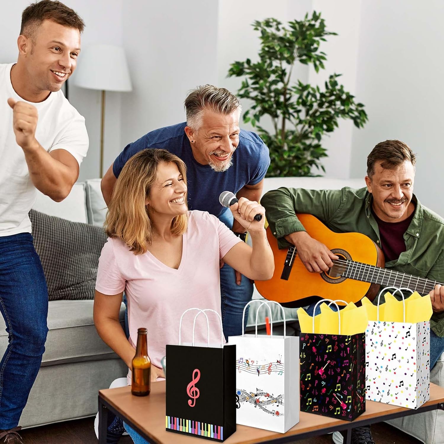 24Pack Muiscal Notes Paper Gift Bags Colorful Musical Party Favor Bags for Baby Shower Music Themed Birthday Party Supplies - Image 5