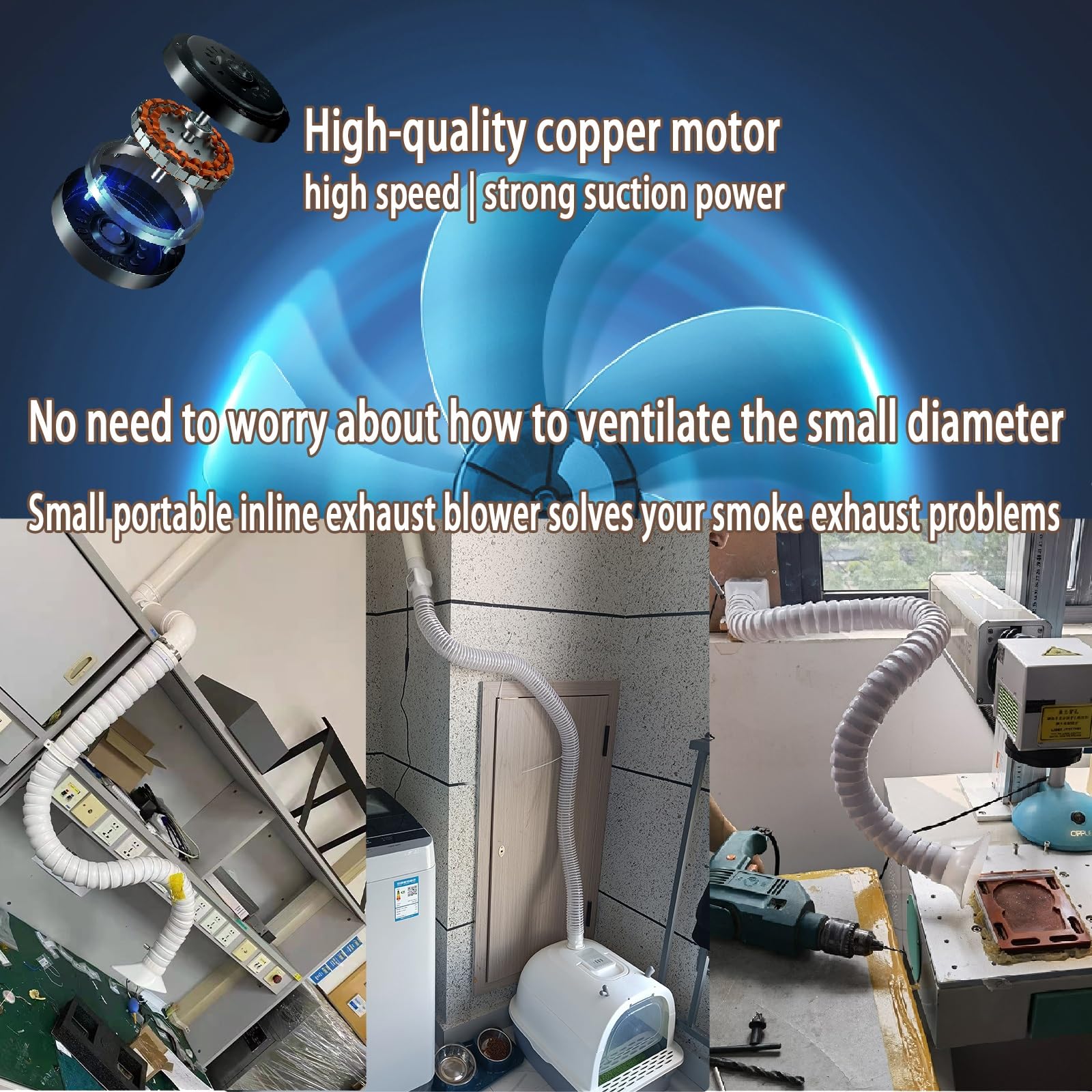 Wentylator rzędowy 5.1 cm 12 V DC energooszczędny wzmacniacz HVAC wentylator wentylacyjny z regulacją prędkości na poddasze, warsztaty, piwnice i łazienki - 32 CFM
