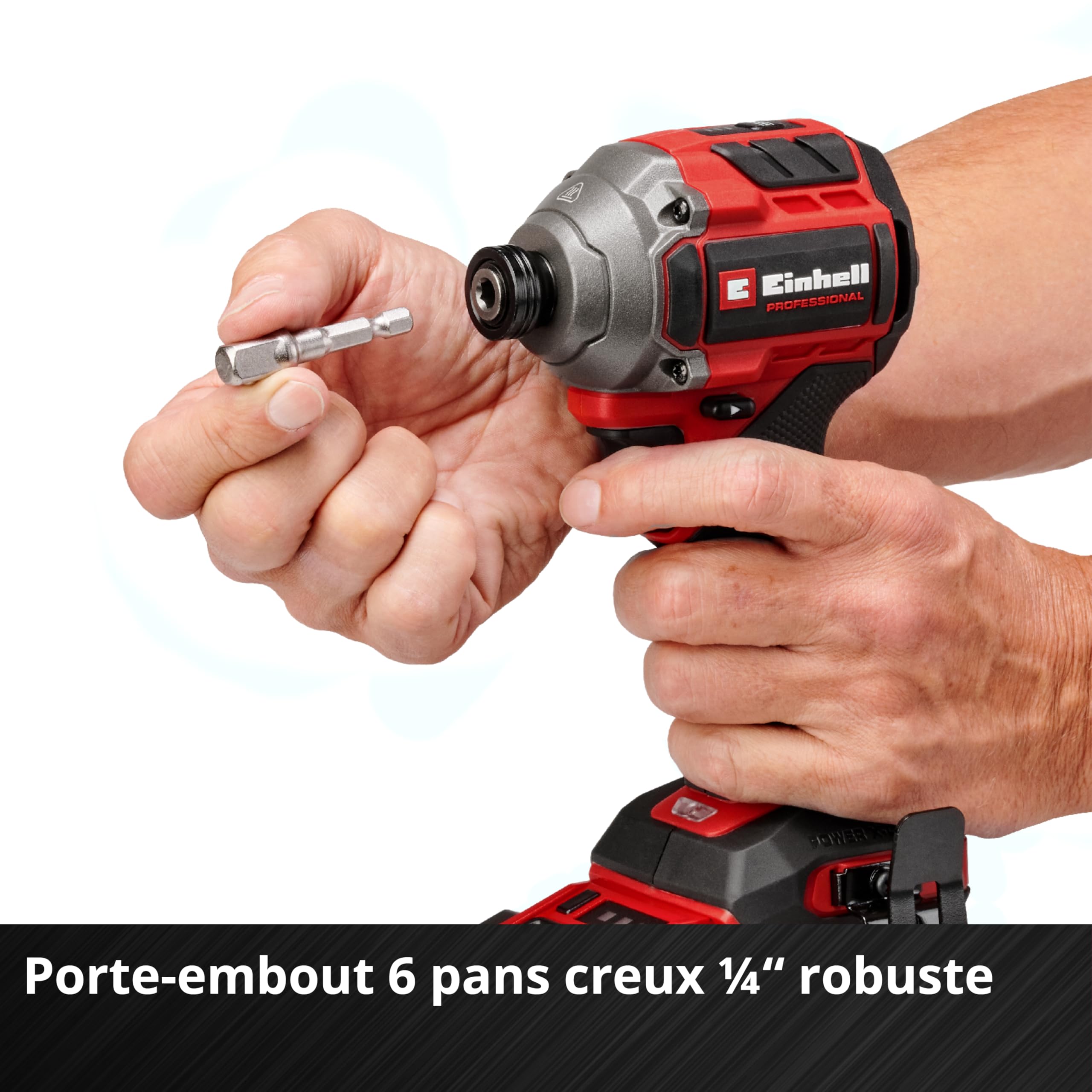 Einhell Professional Visseuse à chocs sans fil TP-CI 18/250 Li BL-Solo Power X-Change (18 V, couple de 250 Nm, moteur sans charbon, porte-embout 6 pans creux, lampe LED, sans batterie)