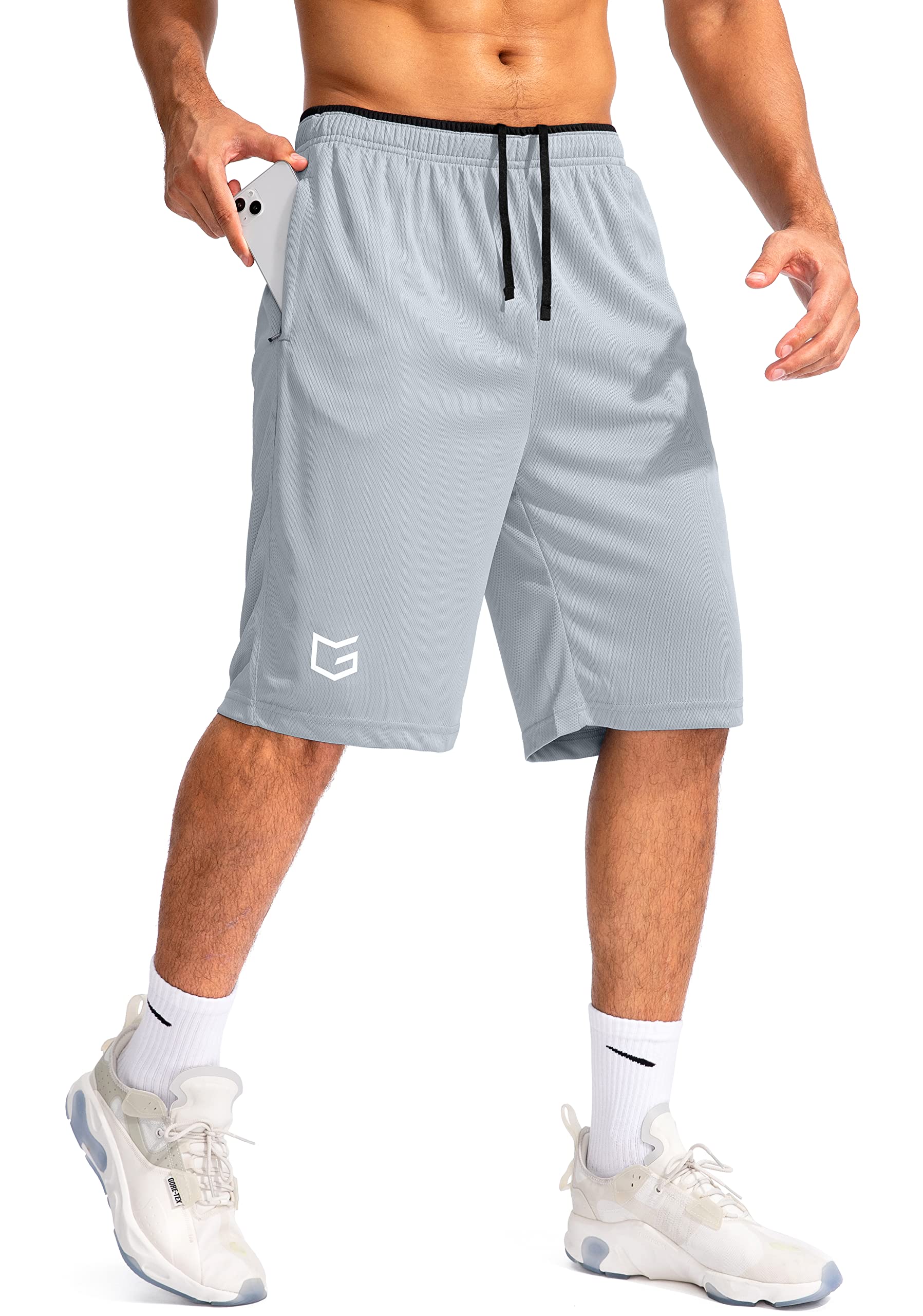 G Gradual Mens Basketball Shorts With Zipper Pockets Lightweight