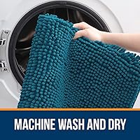 Vista 6 de OLANLY Alfombras de baño 30x20, alfombras de baño de felpilla suave absorbente, con respaldo de goma de secado rápido, alfombrillas de baño lavables