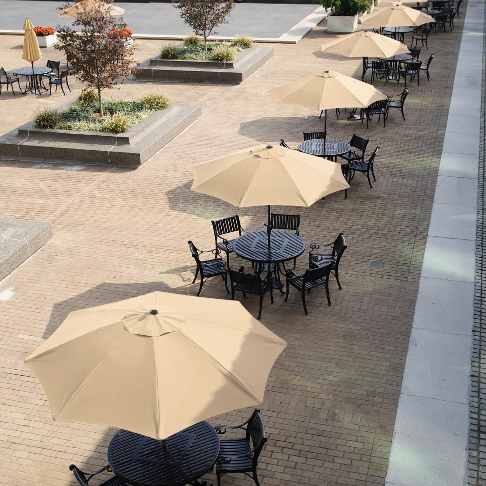 Yaheetech Parasol Sombrilla Jardín 230cm/270cm Inclinable Impermeable Protección UV Sombrilla Terraza Exterior Piscina Patio Balcón con Manivela 270cm Beige
