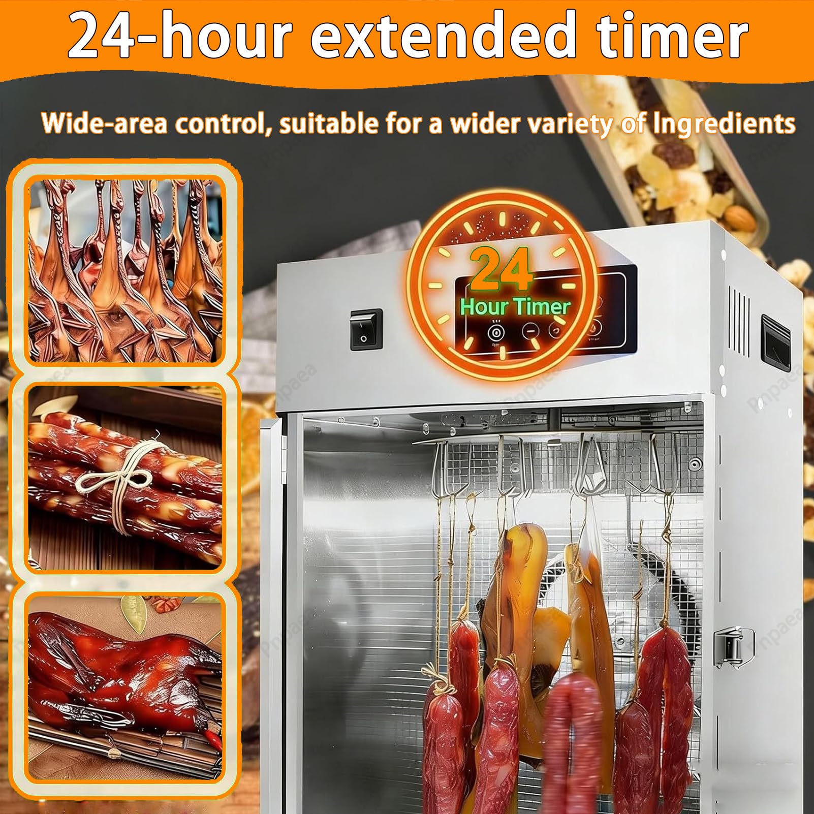 Filament Dryer,Essiccatore Alimentare Professionale in Acciaio Inox,con 14 Ganci, Controllo della Temperatura da 30-90℃,per Lavorazione Carni Ed Essiccazione Large30kg