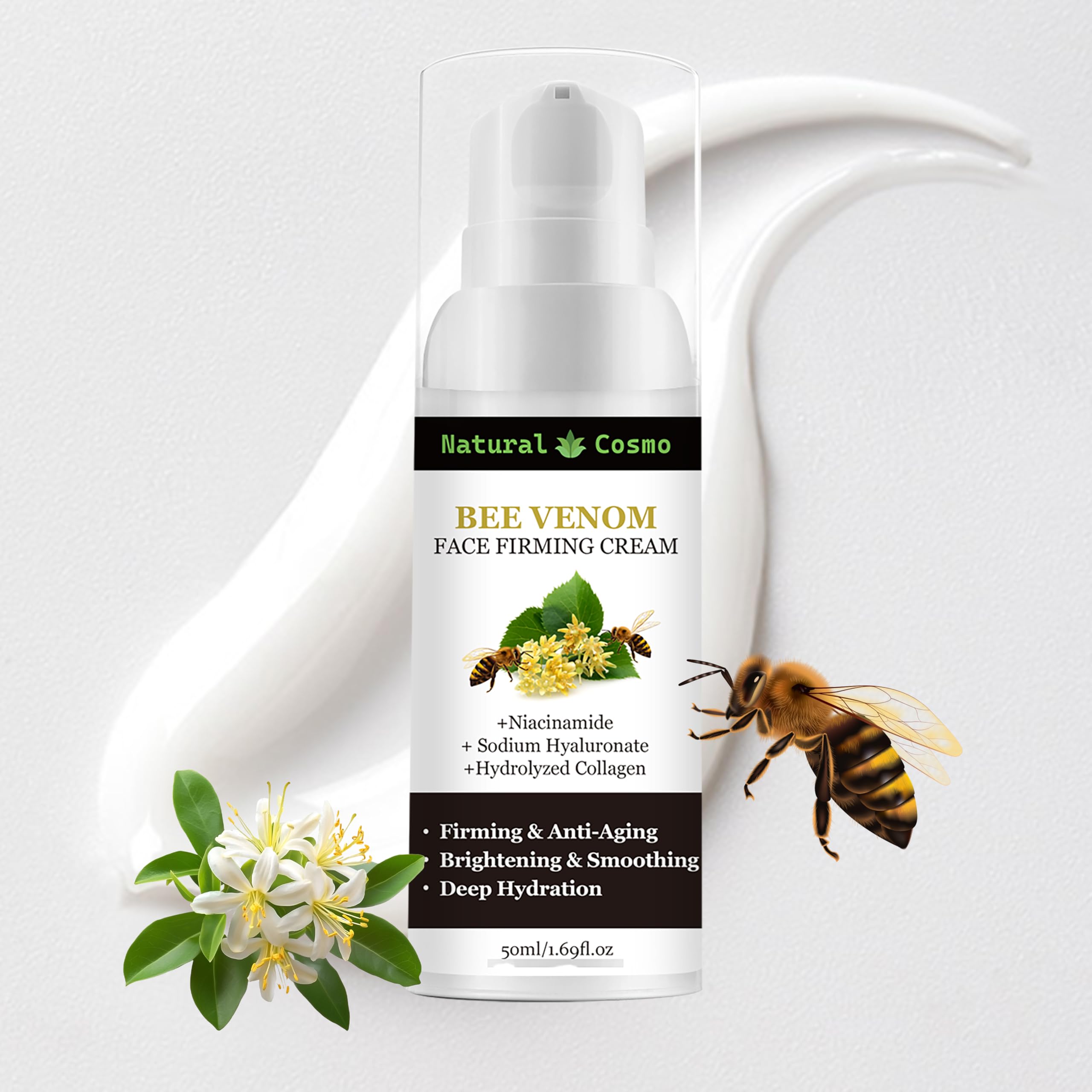 Bee Venom Firming Face Cream, Natural Cosmo Cream with Bee Venom, Niacinamide & Hyaluronic Acid
