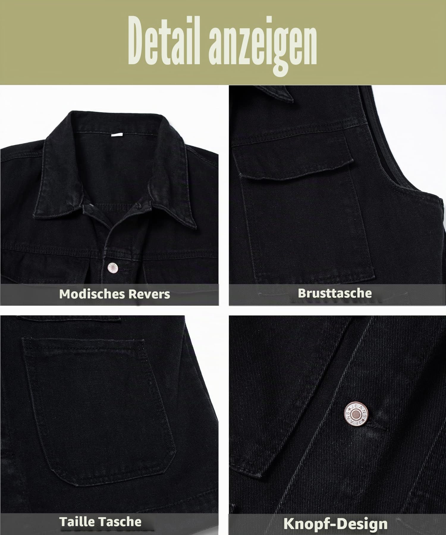 Herren Ärmellose Denim Weste Classics Fashion Jeans-Weste Outdoor Freizeit Jacke Bikerweste Motorradweste Jeansweste für Männer Wandern Weste