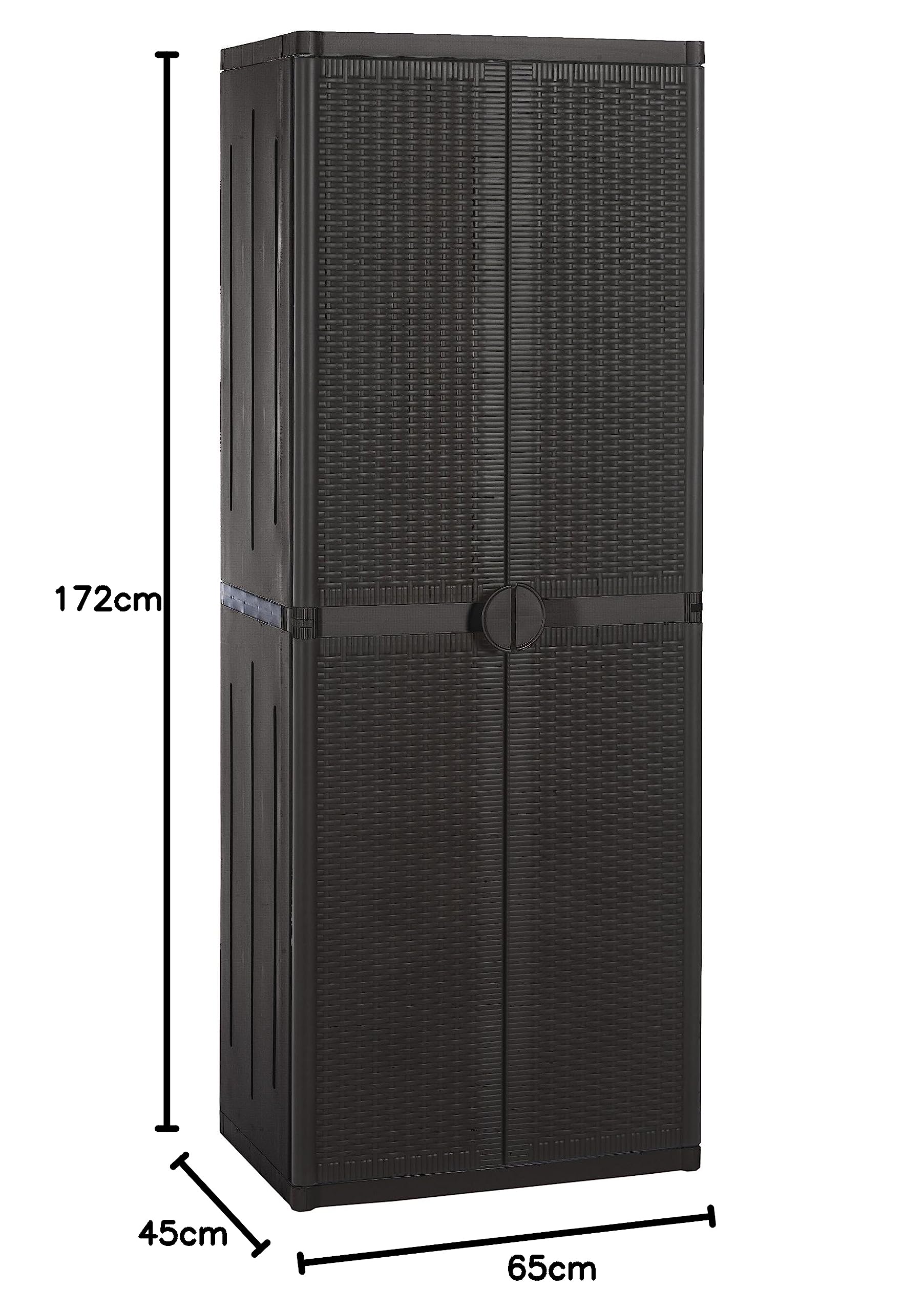 6298600 Mobile Porta Scope Rattan 65 x 45 x 172 Cm Nero