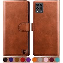 SUANPOT for T-Mobile Revvl 6 Pro 5G Wallet case with RFID Blocking Credit Card Holder,Flip Book PU Leather Protective Cover Women Men for Revvl 6 Pro Phone case Light Brown