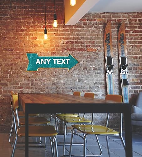 Miniatura 10 de Letreros de metal personalizados con flechas con texto y cualquier nombre, flecha, hombre, cueva, calle, bar, cafetería, garaje, decoración de