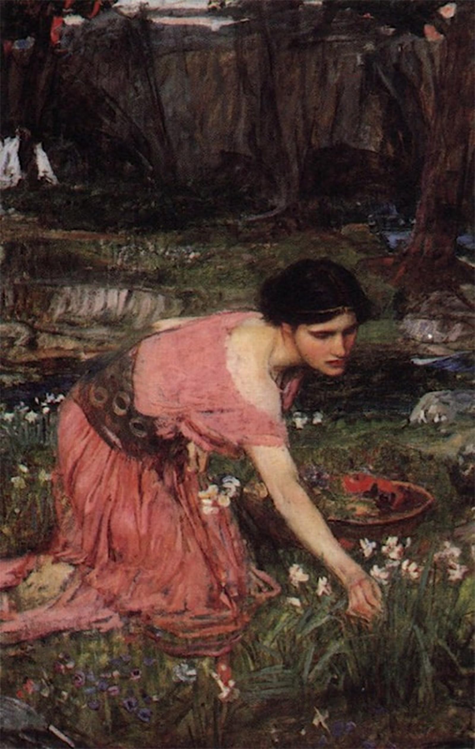 ARTXLXXBN Famous Painting Canvas Artwork Graffiti Print Flora John William Waterhouse Portrait Canvas Image for Home Decor 60x90cm