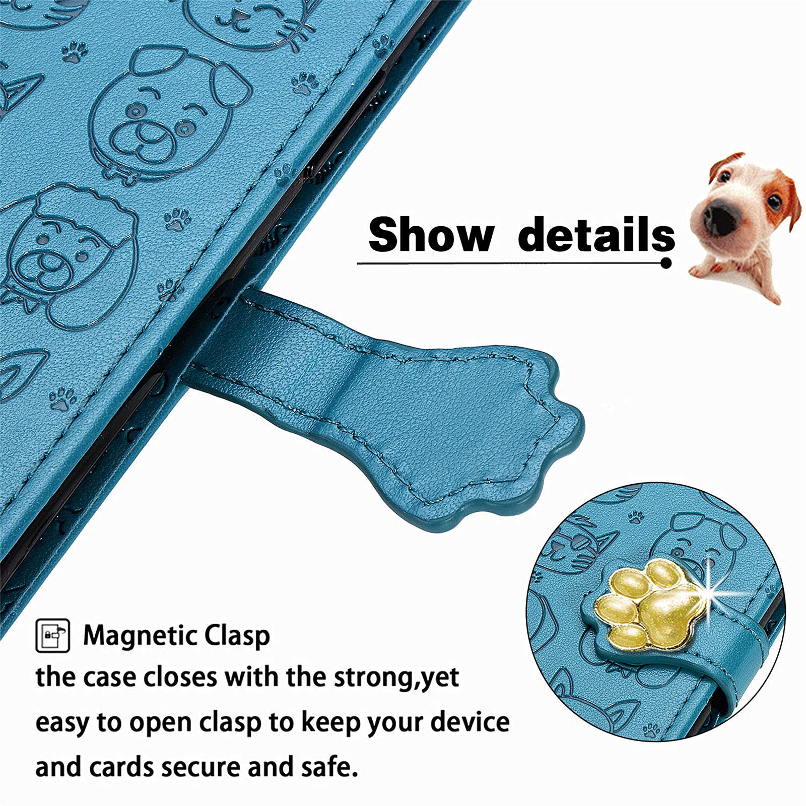 VQWQ Custodia Pelle Compatible with OPPO Realme Narzo 30 5G - Cuore Regolabile Collana Leder Portafoglio Cover