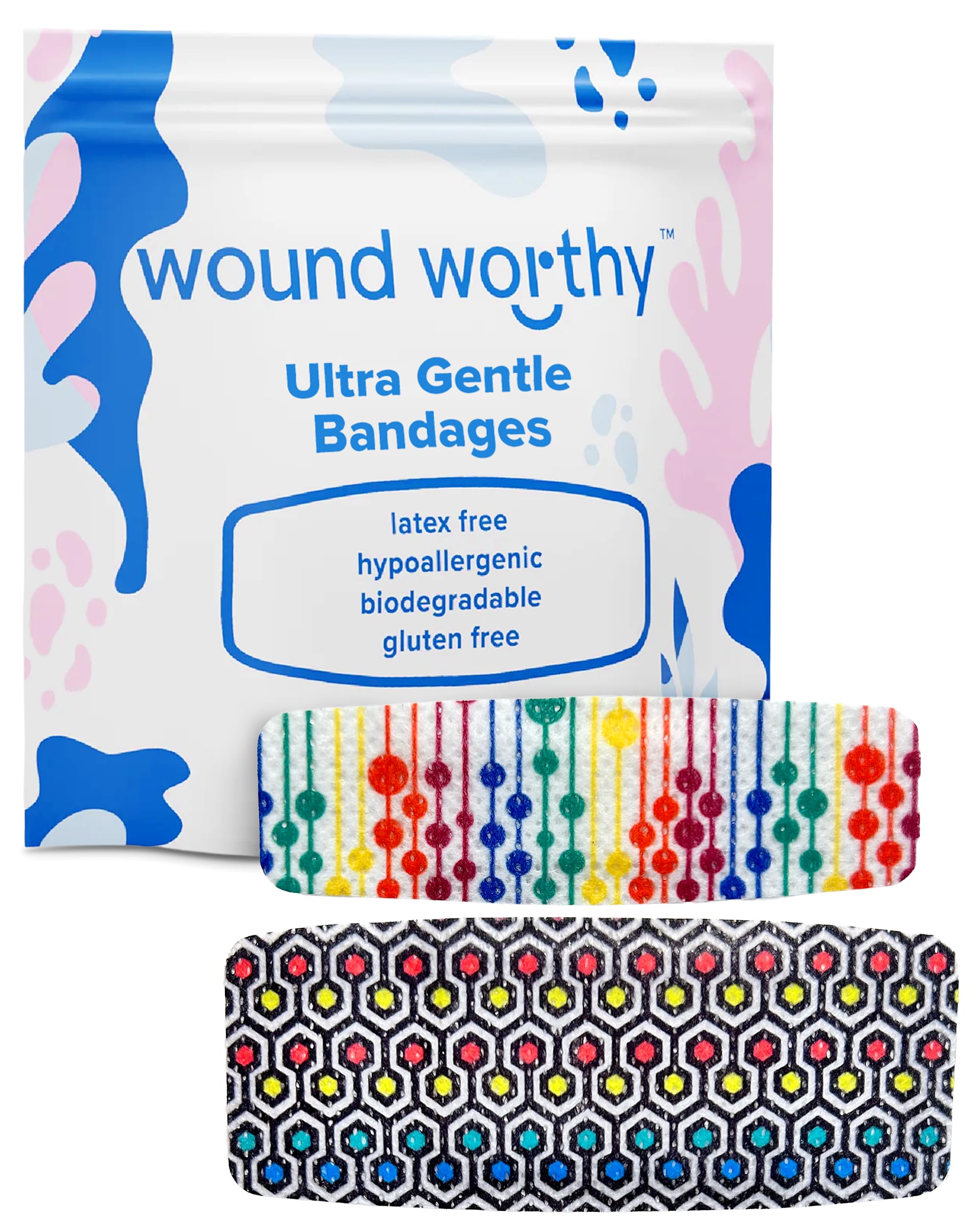 Wound Worthy Prismatic Ultra Gentle Bandages - Advanced Healing with Bordered Foam Dressing, Ultra-Gentle Adhesive - Ideal for Wounds, Bed Sores - Assorted Sizes and Colors