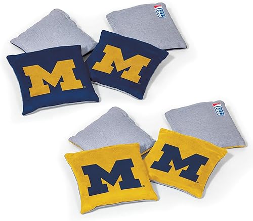 Wild Sports - Puf de doble cara de la NCAA College de 8 unidades, bolsas de lanzamiento prémium para juego de cornhole, ideales para puertas