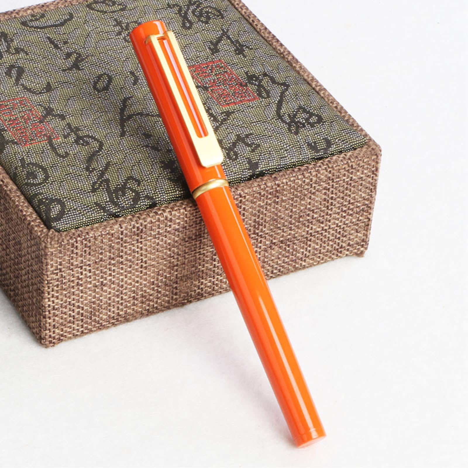 2 Stück - Business Metall Signatur Stift, Kugelschreiber, Gold Zubehör, Füllfederhalter, Macron Orange
