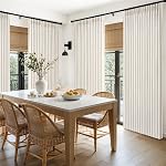 Pinch Pleated 90 Inch Blackout Living Room Curtains 2 Panels Set, Thermal Wide Summer Heat Curtain Thick Linen Blend Warm Sound Dampening Neutral Memory Drapes with Hooks & Rings 50" W x 90" L, Birch