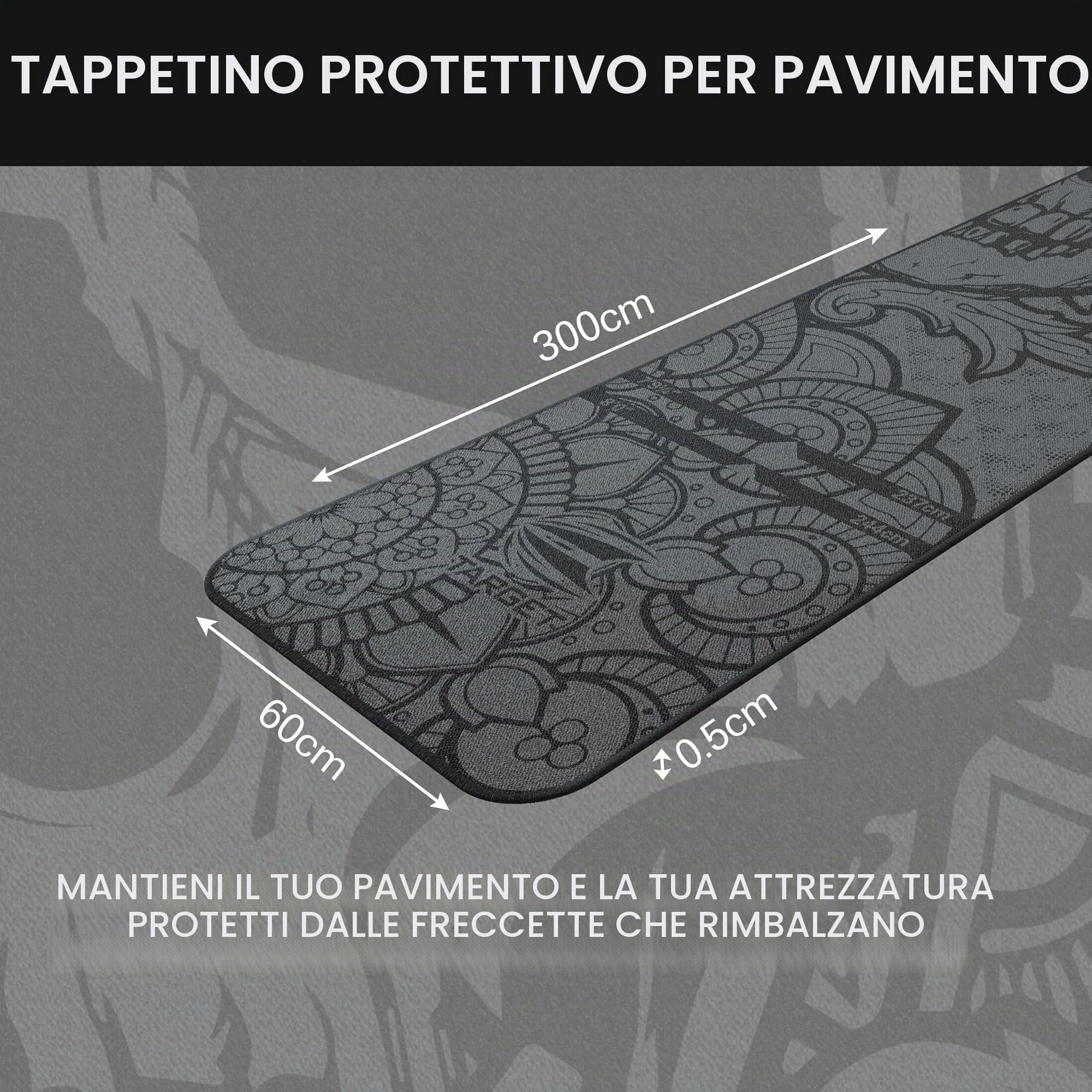 Target Darts World Champion - Tappetino per Freccette con Bordo Rosso, Bordo Blu e Design a Inchiostro