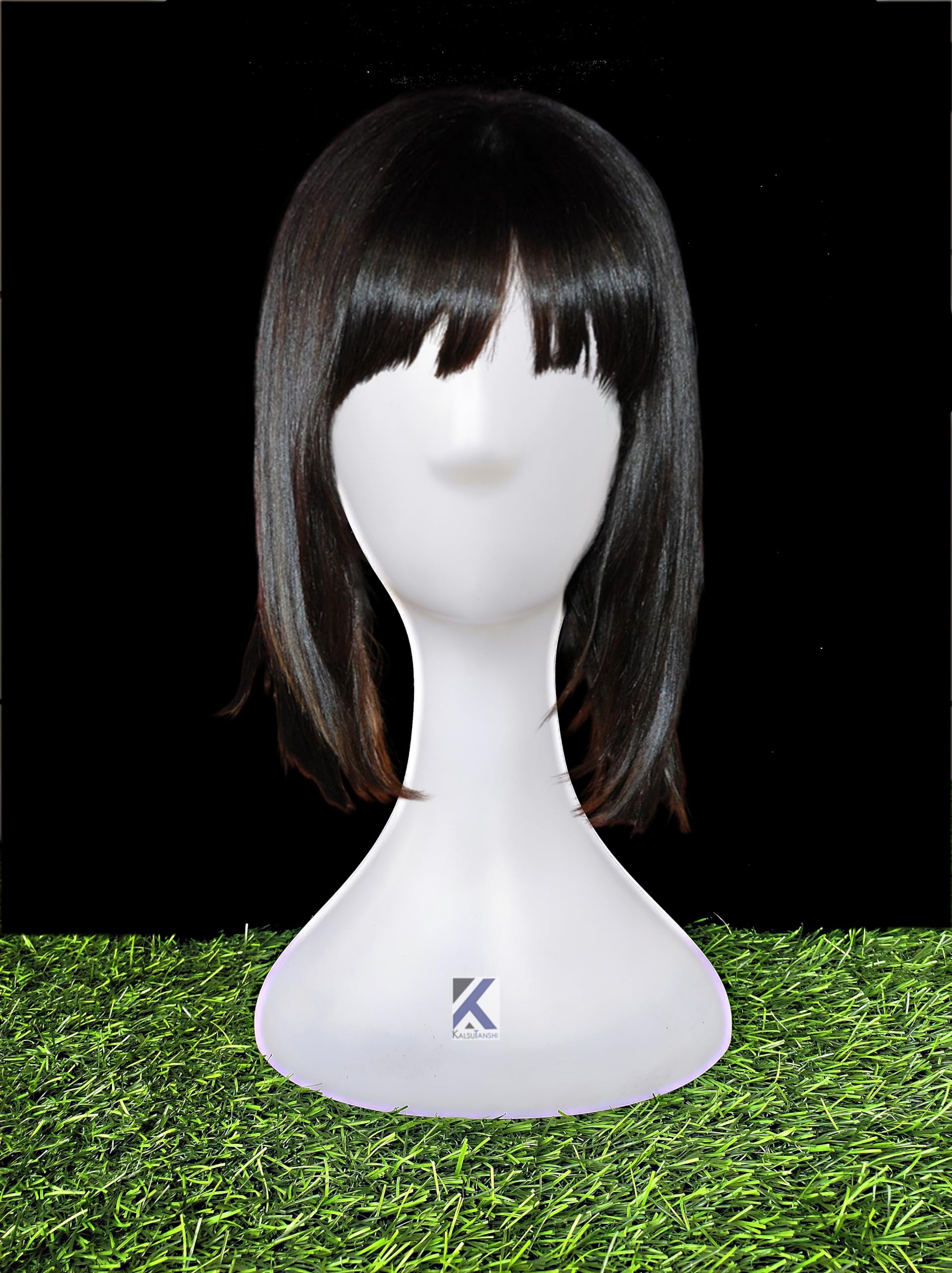 KALSUTANSHI ® Female Head Mannequin - Egg Face Head Dummy - Display Stand Face for Hair Wig Eye Glasses Hat Model Stand Scarf Cap Mannequin Head Plastic Photography Props Display Stand (White)