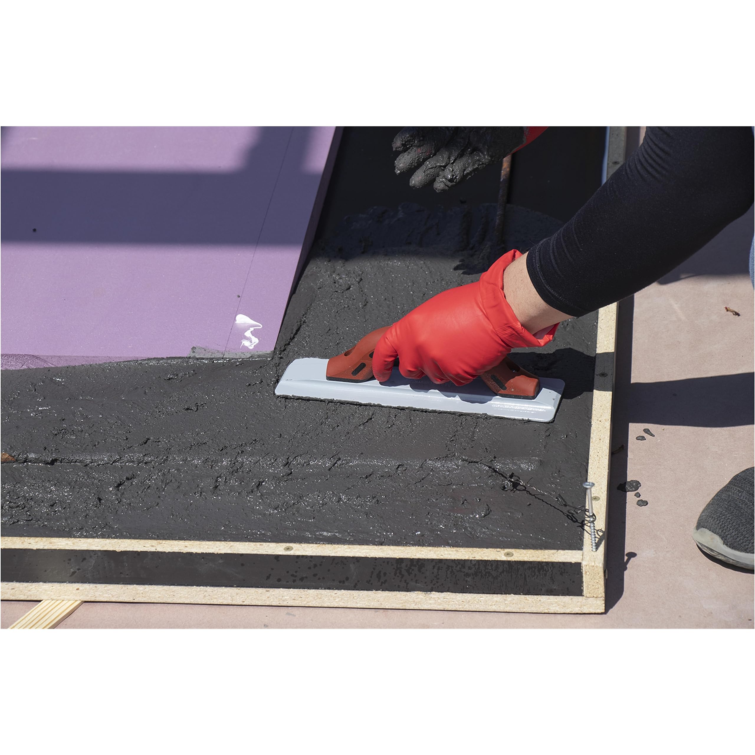 Raddrizzatrice a mano Marshalltown "The Hog" Straightener con impugnatura DuraSoft, in magnesio, per pavimento e calcestruzzo, dimensioni: 356x95 mm