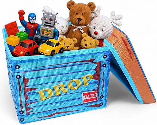 Skywin LootBox de tela pequeña Caja de suministro apilable y plegable de 10 x 10 pulgadas Caja duradera para jugadores, divertidos colores