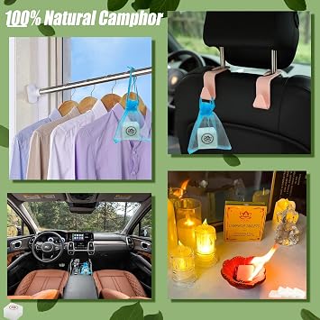 100% Pure Natural Camphor Tablets - (140 Gram,18 Tablets) Camphor Blocks for Aromatherapy, Odor Elimination, Puja - Alcanfor en Bloques, Alcanfor Cubes, Alcanfor en Bolitas, Kapoor for Pooja