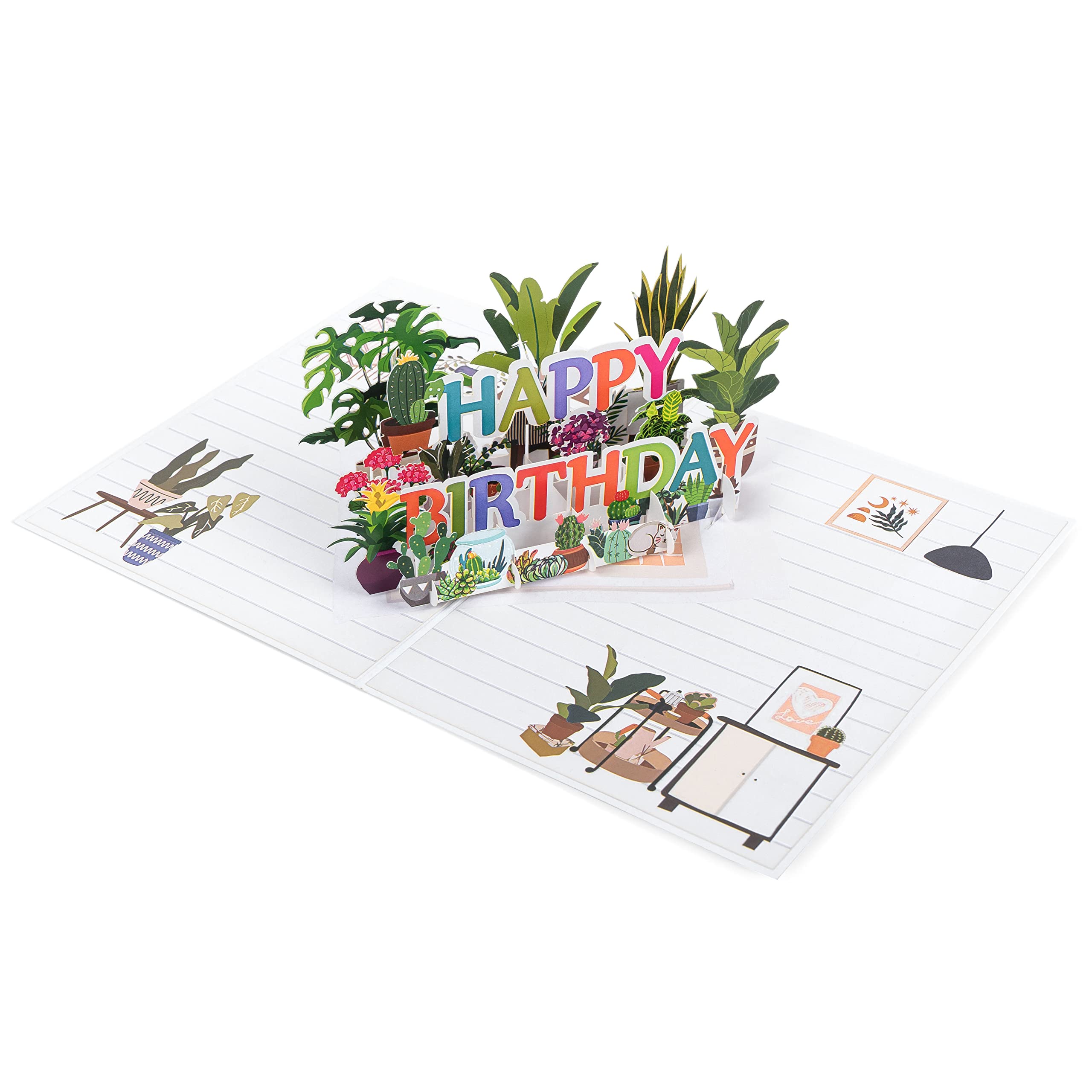 LIAH® Carte D'anniversaire Pop-up 3D Avec Otif De Tulipes Et De