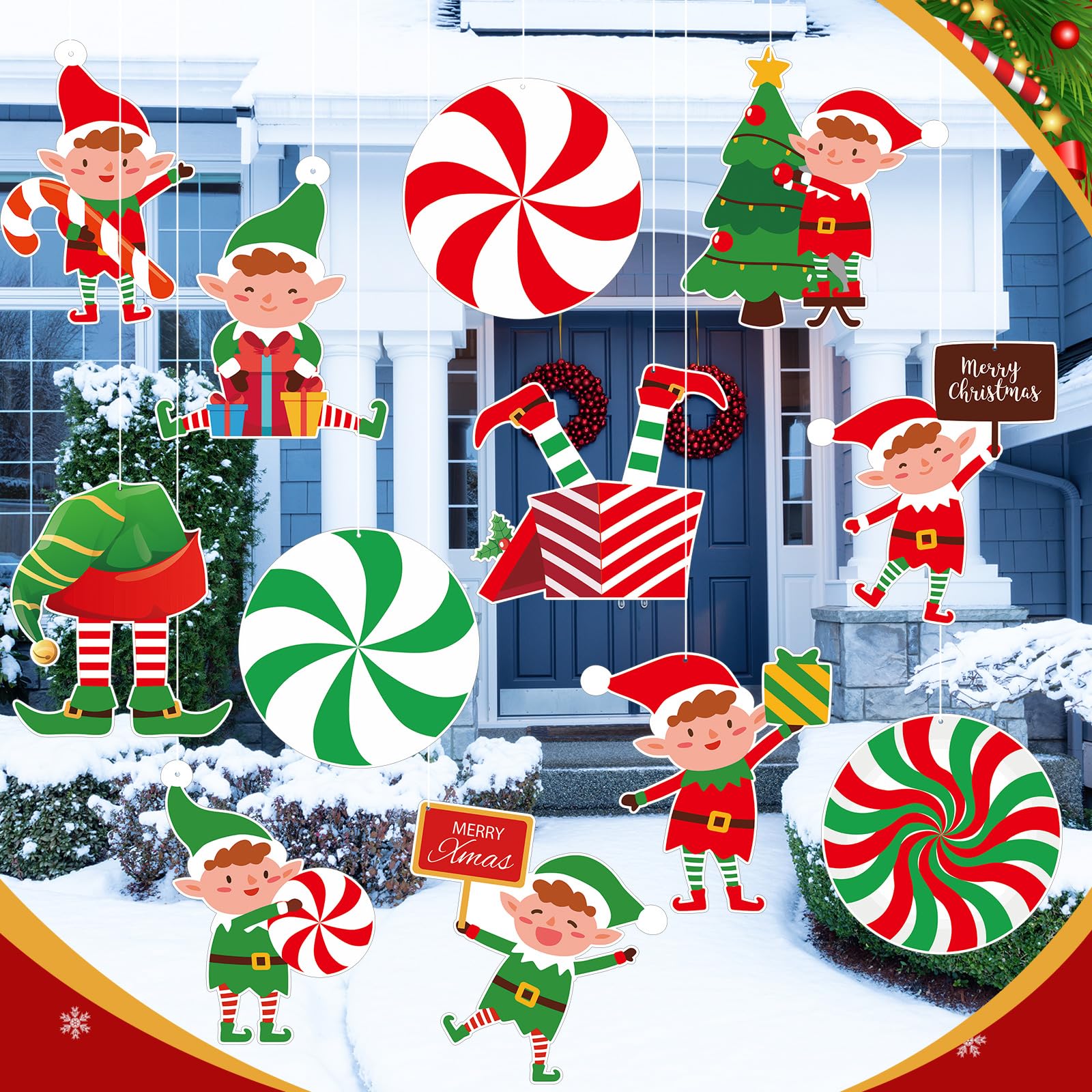 Snapklik.com : Barydat 12 Pcs Large Outdoor Christmas Ornaments 10 To ...