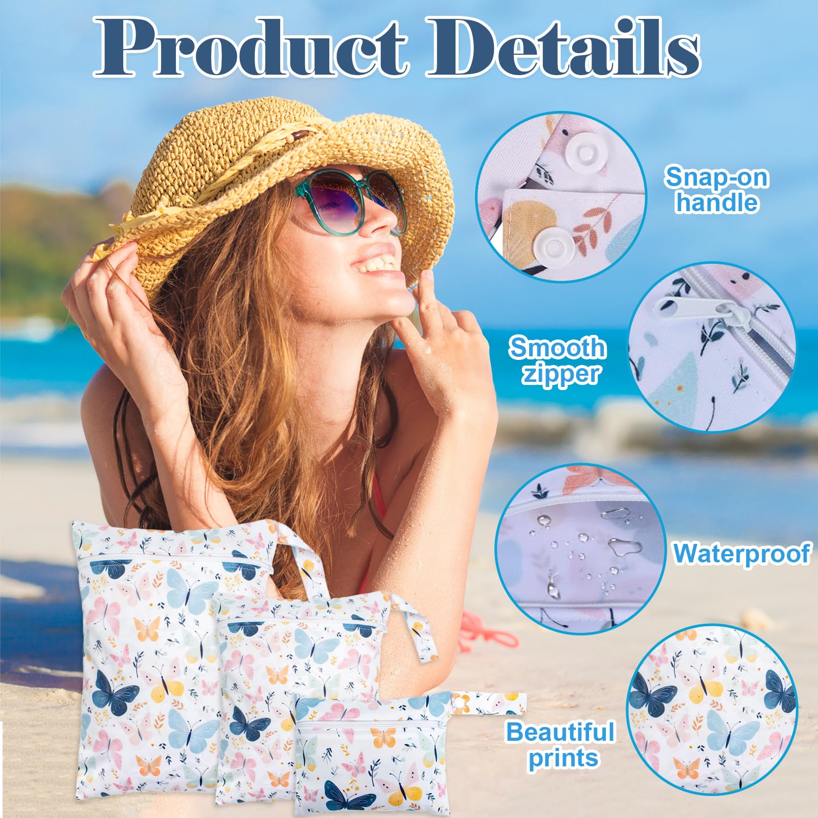 Set di 3 Sacchetti Impermeabili con Zip - Perfetti per Viaggio, Spiaggia, Palestra, e Campeggio, Diverse Dimensioni per Ogni necessità, Riutilizzabili e Resistenti