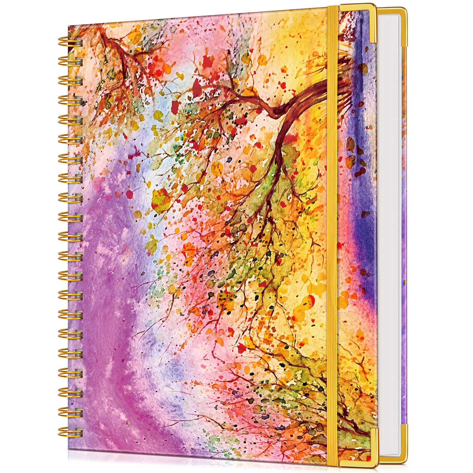 Lined Spiral Notebook Journal for Women, 200 Pages Cute Notebooks 8.5” x 11”, A4 Large Hardcover Spiral Journals with 100 GSM Thick Paper, College Ruled Notebook for Writing Work School, Autumn Tree